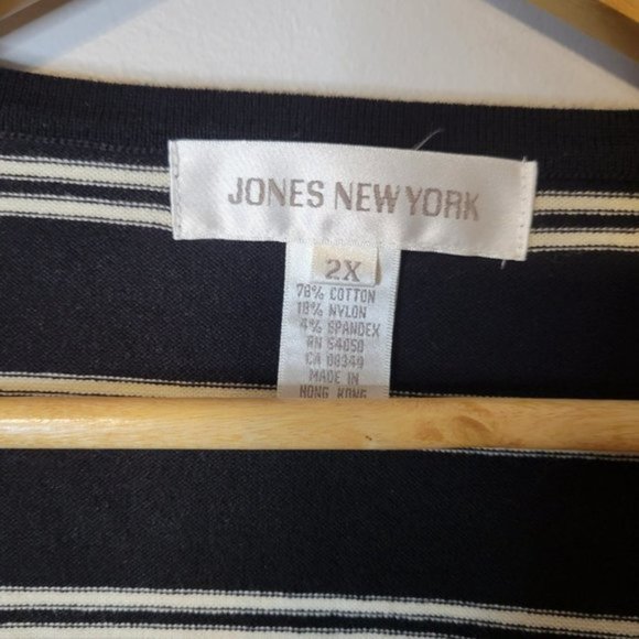 NWT Jones New York Black and Cream Sleeveless Knit Top Size 2X??????? - Picture 4 of 7